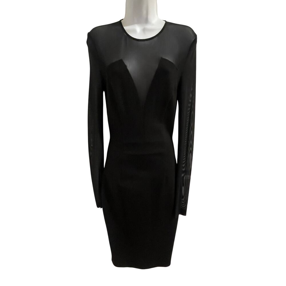 NWT TTYA x Long Tall Sally – Black Mesh-Detail Midi Dress – Size 4 (US)